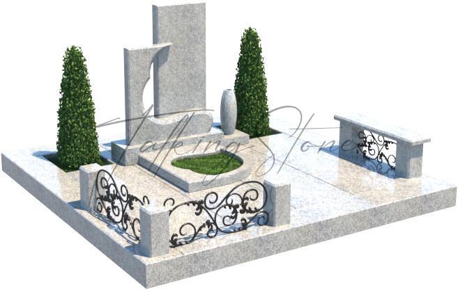 Мемориальный комплекс в белоснежном стиле с оградкой